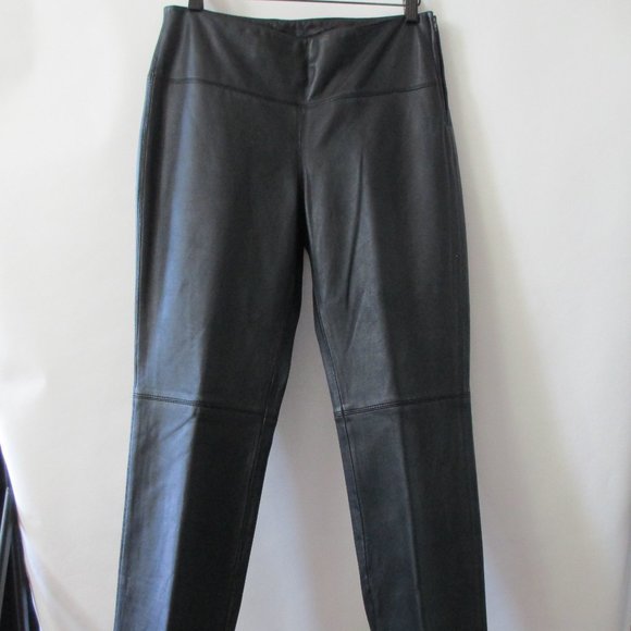 EXPRESS GENUINE LEATHER SIDE ZIP PANTS - Picture 1 of 7